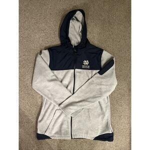Men's Colosseum Notre Dame Fighting Irish Herringbone Full-Zip Hoodie Size XL